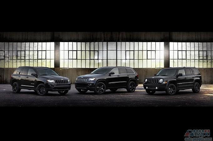 吉普大切诺基、指南者和自由客三款全黑版车型亮相