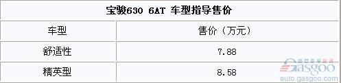 1.5L车型演绎家轿新概念 宝骏630全系导购