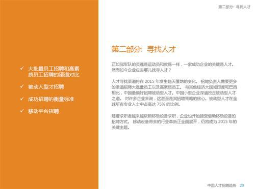 2015年中国人才招聘趋势报告