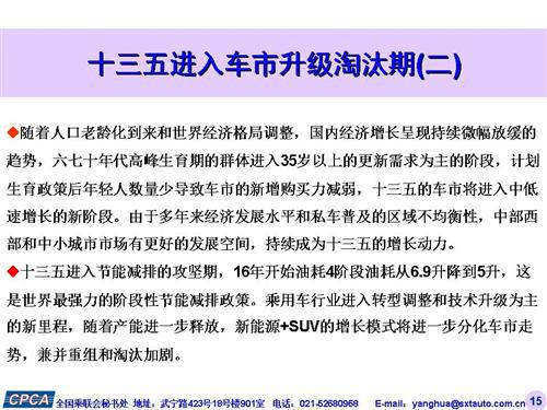 乘联会：2015年11月份乘用车市场现状及未来展望