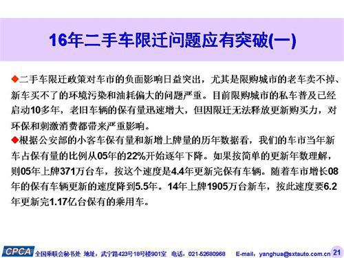 乘联会：2015年11月份乘用车市场现状及未来展望